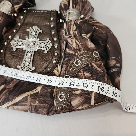 Womens Shoulder Bag Camouflage Brown Western Style Rhinestone Buckle OutdoorChic - Picture 5 of 7